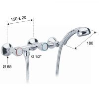 Смеситель для душа Remer 1000-2000 39Y Хром — фото 2, Смеситель для душа