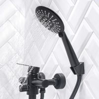 Смеситель для ванны Ростовская Мануфактура Сантехники SUS124BL-006EP универсальный Черный матовый — фото 4, Для душа и ванны