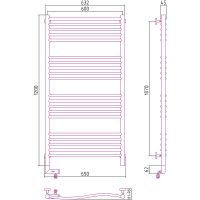 Электрический полотенцесушитель Сунержа Флюид 2.0 1200x600 L 00-5220-1260 Хром — фото 3, Электрические полотенцесушители