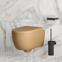 Товар: Унитаз Ambassador Abner 103T20501R подвесной Темно-бежевый матовый без сиденья - фото 9 Унитаз Ambassador Abner 103T20501R подвесной Темно-бежевый матовый без сиденья — фото 9, Подвесные унитазы