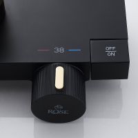 Душевая система Rose R18H R1896H-6 с термостатом Черная матовая — фото 9, Душевые системы