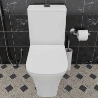 Унитаз компакт CeramaLux 1215-1А Белый глянцевый с бачком и сиденьем Микролифт — фото 2, Напольные унитазы