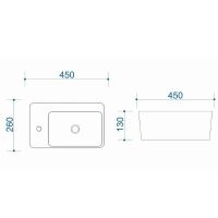 Раковина Maretti Aria 45 L AR13PD84-844 Белая — фото 3, Мини-раковины