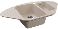 GRANFEST Мойка QUARZ 14 угловая 1,5-чаши 930*500мм песочный арт.GF-Z- — фото 2, Кухонные мойки