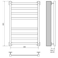 Водяной полотенцесушитель Melodia della vita Moderno 50x80 П8 MTRMD5080bk Черный — фото 2, Водяные полотенцесушители
