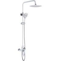 Душевая система Rose R13F R1336F Белая Хром — фото 1, Душевые стойки