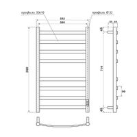 Товар: Полотенцесушитель электрический Point Антея PN17858W П8 500x800, диммер справа, белый - фото 2 Полотенцесушитель электрический Point Антея PN17858W П8 500x800, диммер справа, белый — фото 2, Электрические полотенцесушители
