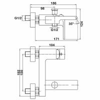 Смеситель для ванны Swedbe Velo 2430 Хром — фото 3, Смеситель для ванны