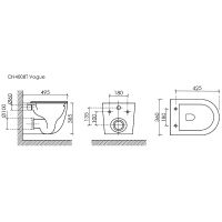 Унитаз Ceramicanova Vogue CN4008TMB подвесной Черный матовый с сиденьем Микролифт — фото 15, Подвесные унитазы