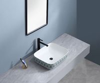 Раковина-чаша Bronze de Luxe Nordic 50 2073 Белая Синяя — фото 2, Раковины накладные