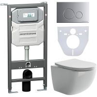 Комплект унитаза с инсталляцией Ceramicanova Forma CN3009_1001M_1000 с сиденьем Микролифт и клавишей — фото 1, Комплекты унитаз + инсталляция