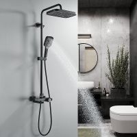 Товар: Душевая система Rose R18H R1896H с термостатом Черная матовая - фото 8 Душевая система Rose R18H R1896H с термостатом Черная матовая — фото 8, Душевые системы