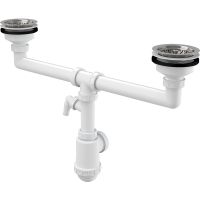 Сифон для кухонной мойки Alcaplast A453P Белый — фото 1, Кухонные мойки, фильтры и аксессуары . Сифоны