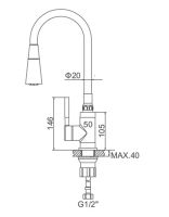 Смеситель для кухни Accoona A9890T-1 Хром Серый — фото 2, Смесители для кухни