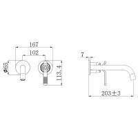 Смеситель для раковины Bronze de Luxe 1760'S 5530CG Золото матовое — фото 3, Смесители для раковины