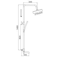 Душевая система Rose R35 с термостатом Хром арт-R3536 — фото 3, Душевые стойки