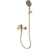 Смеситель для ванны AQUAme Asti AQM6412BG Шлифованное золото — фото 1, Для душа и ванны