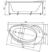Акриловая ванна Azario Paolina 170х97 R AV.0071170 без гидромассажа — фото 2, Акриловые ванны