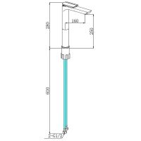Смеситель для раковины Boch Mann Como BG XL BM9632 Черный матовый Золото — фото 7, Смесители для раковины