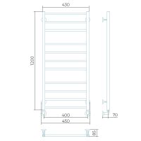 Водяной полотенцесушитель Larusso Имидж П11 500x1200 4670078535702 Хром — фото 3, Водяные полотенцесушители