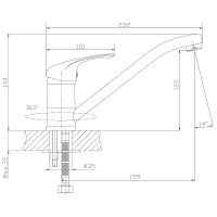 Смеситель для кухни Rossinka A35-21 Хром — фото 2, Смесители для кухни