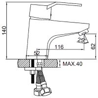 Товар: Смеситель для раковины Ledeme H63 1063L Хром - фото 2 Смеситель для раковины Ledeme H63 1063L Хром — фото 2, Смесители для раковины