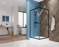 Душевой уголок Melodia della vita Cube 90x90 MCNCB9090TBk профиль Черный стекло прозрачное — фото 4, Квадратные душевые уголки