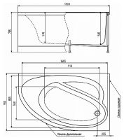 Акриловая ванна Alex Baitler Nero 150х95 L без гидромассажа — фото 2, Акриловые ванны