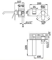 Встраиваемый смеситель для раковины CEZARES NAUTIC-BLI-SR — фото 2, Смесители для раковины