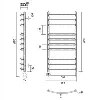 Товар: Электрический полотенцесушитель Domoterm Калипсо П10 500x800 EL Золото - фото 3 Электрический полотенцесушитель Domoterm Калипсо П10 500x800 EL Золото — фото 3, Электрические полотенцесушители