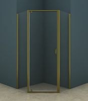 Душевой уголок Azario Dallas AZ-112P 100*100 профиль Шкуренная бронза стекло прозрачное — фото 3, Душевые уголки трапеция