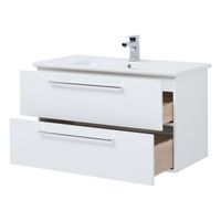 Тумба GIO, 100 см, подвесная, 2 ящика, белый глянец — фото 2, Тумбы под раковину