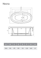 Акриловая ванна Relisan Neona 180x90 Гл000000548 без гидромассажа — фото 7, Акриловые ванны