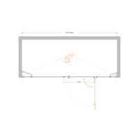 Душевая дверь CEZARES арт-VERONA-W-B-13-80+60/40-C-Cr — фото 3, Распашные душевые двери