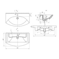 ЛАГУНА, 85 см, мебельный умывальник, керамический арт-191676.0 — фото 5, Мини-раковины