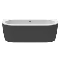 Акриловая ванна CEZARES SLIM WALL-180-80-60-NERO-SET — фото 1, Ванны