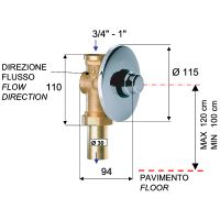 Смывное устройство для писсуара Remer Tempor TE171 Хром — фото 2, Комплектующие для туалета