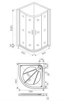Душевой уголок Good Door Infinity R-80-С-CH 80x80 профиль Хром стекло прозрачное — фото 3, Душевые уголки четверть круга