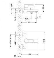 Смеситель для ванны Lemark Aura Хром Синий арт-LM0614C — фото 2, Смеситель для ванны