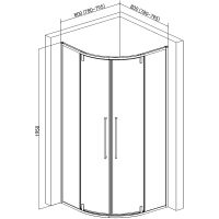 Душевой уголок AQUAme 80x80 AQM7101-8 профиль Хром стекло прозрачное — фото 3, Душевые уголки