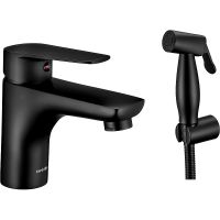 Смеситель для раковины Swedbe Mars 1760B с гигиеническим душем Черный матовый — фото 1, Смесители для раковины