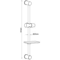 Душевая штанга Melodia della vita Luxe Ringo MKP25001C Хром — фото 2, Штанги для душа