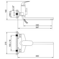 Смеситель для ванны Melodia della vita Classica MDV40741 универсальный Хром — фото 4, Для душа и ванны