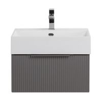 Тумба подвесная под раковину с выдвижным ящиком CEZARES PREMIUM 55414 Plisse Grigio nuvola — фото 1, Тумбы под раковину