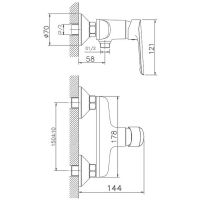 Смеситель для душа Haiba HB20198 Хром — фото 2, Смеситель для душа
