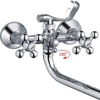Смеситель для ванны Haiba универсальный Хром арт-HB2719 — фото 3, Смеситель для ванны