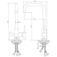 Смеситель для кухни Rossinka Z35-29 Хром — фото 2, Смесители для кухни