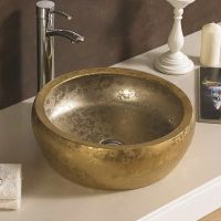 Раковина-чаша CeramaLux 41 J2023 Золотая матовая — фото 3, Раковины