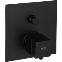 Смеситель для душа Remer Qubica Thermo QT09KBNO с термостатом Черный матовый — фото 1, Смеситель для душа