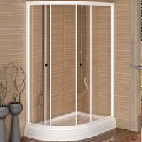 Душевой уголок Radomir 116x76 1-09-1-0-0-0080 профиль Белый стекло прозрачное — фото 1, Душевые уголки